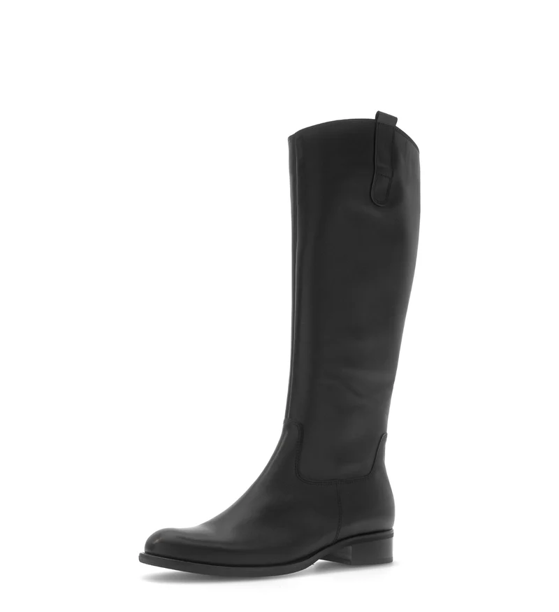 Bottes noires en cuir lisse