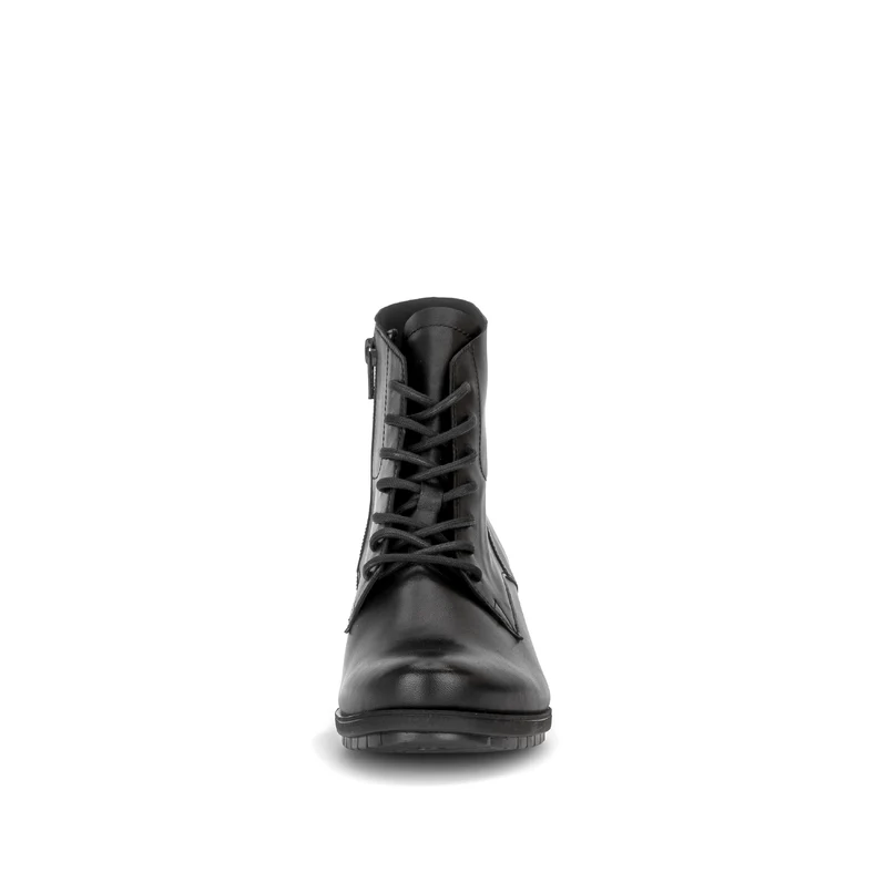 Bottines noires en cuir lisse