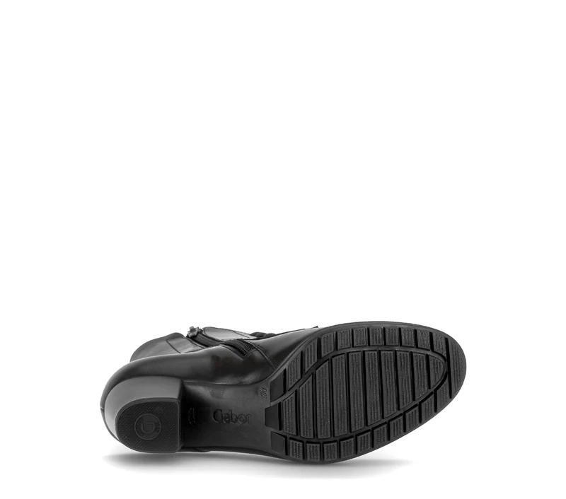 Bottines noires en cuir lisse