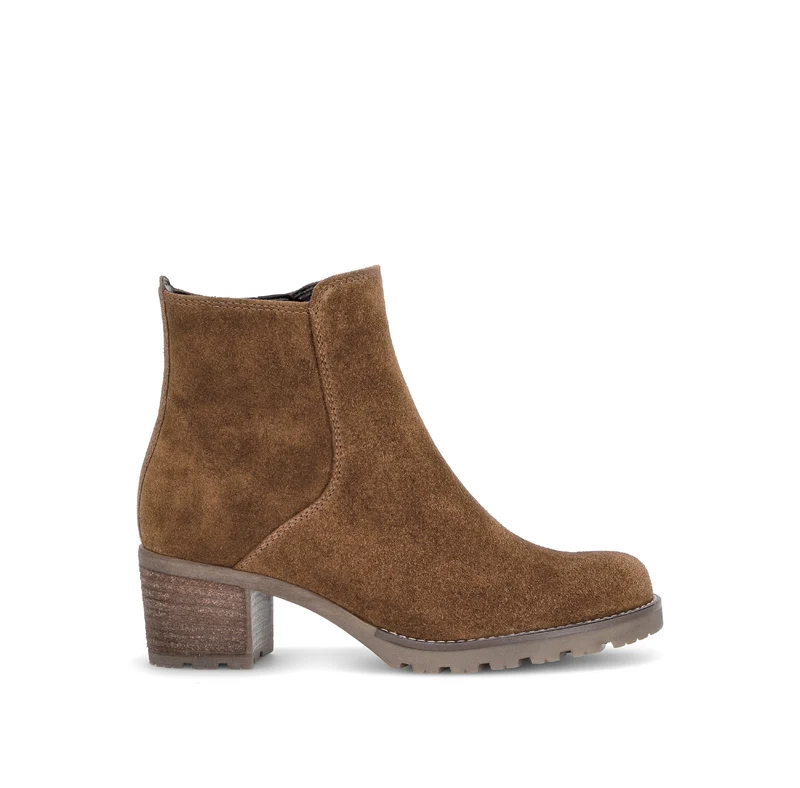 Bottines cognac en cuir velours