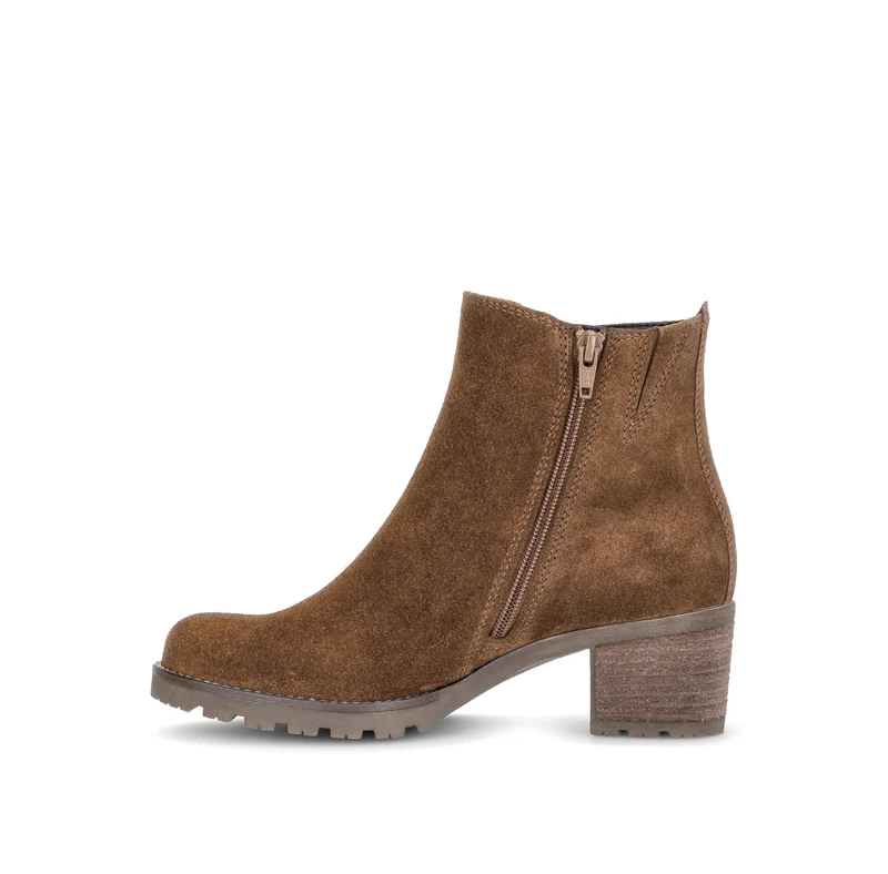 Bottines cognac en cuir velours
