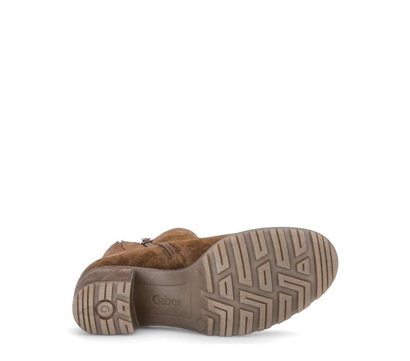 Bottines cognac en cuir velours