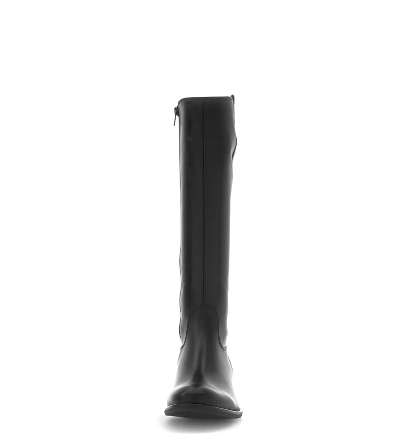Bottes noires en cuir lisse