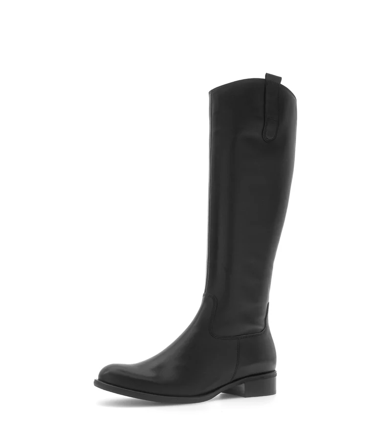 Bottes noires en cuir lisse