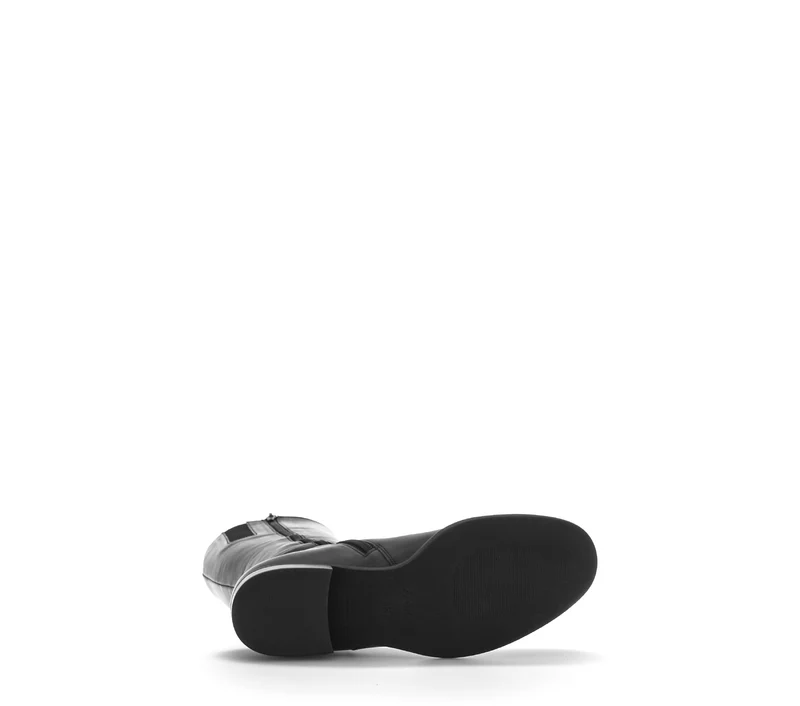 Bottes noires en cuir lisse