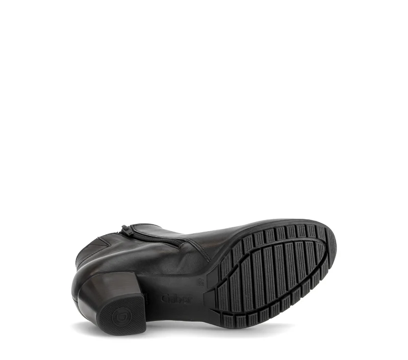 Bottines noires en cuir lisse
