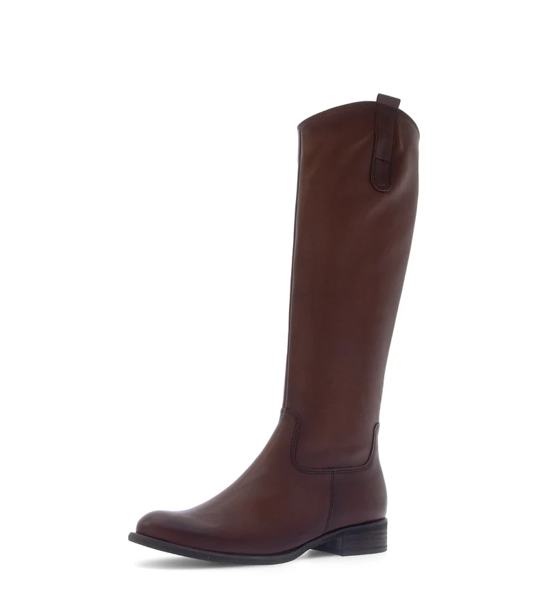 Bottes cognac en cuir lisse
