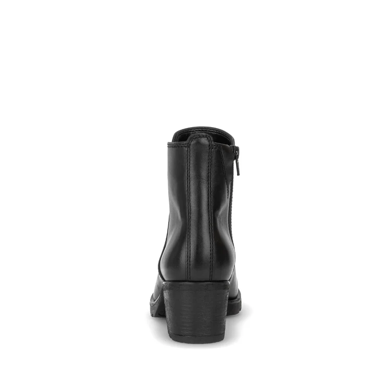 Bottines noires en cuir lisse