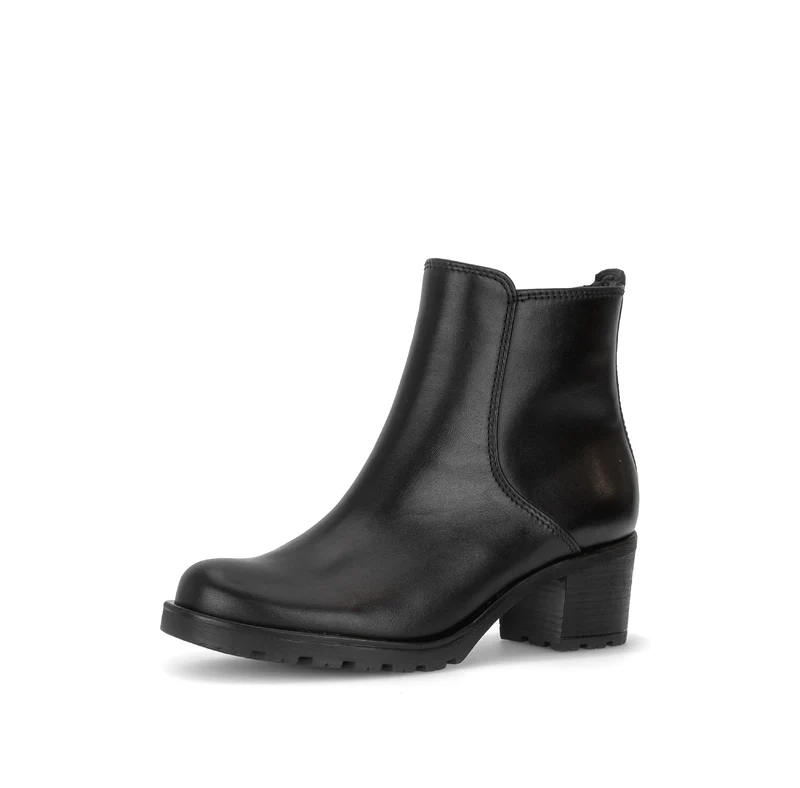 Bottines noires en cuir lisse