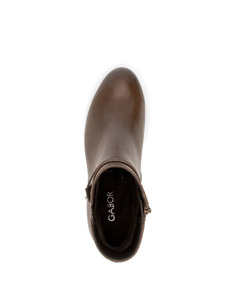Bottines cognac en cuir lisse