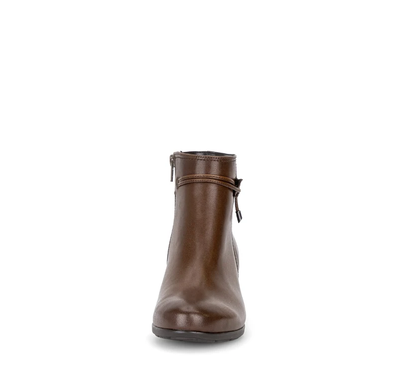 Bottines cognac en cuir lisse