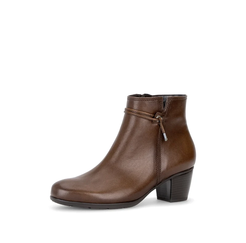 Bottines cognac en cuir lisse