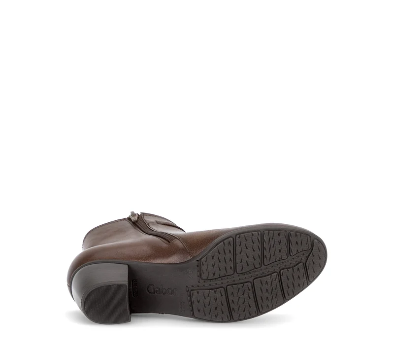 Bottines cognac en cuir lisse