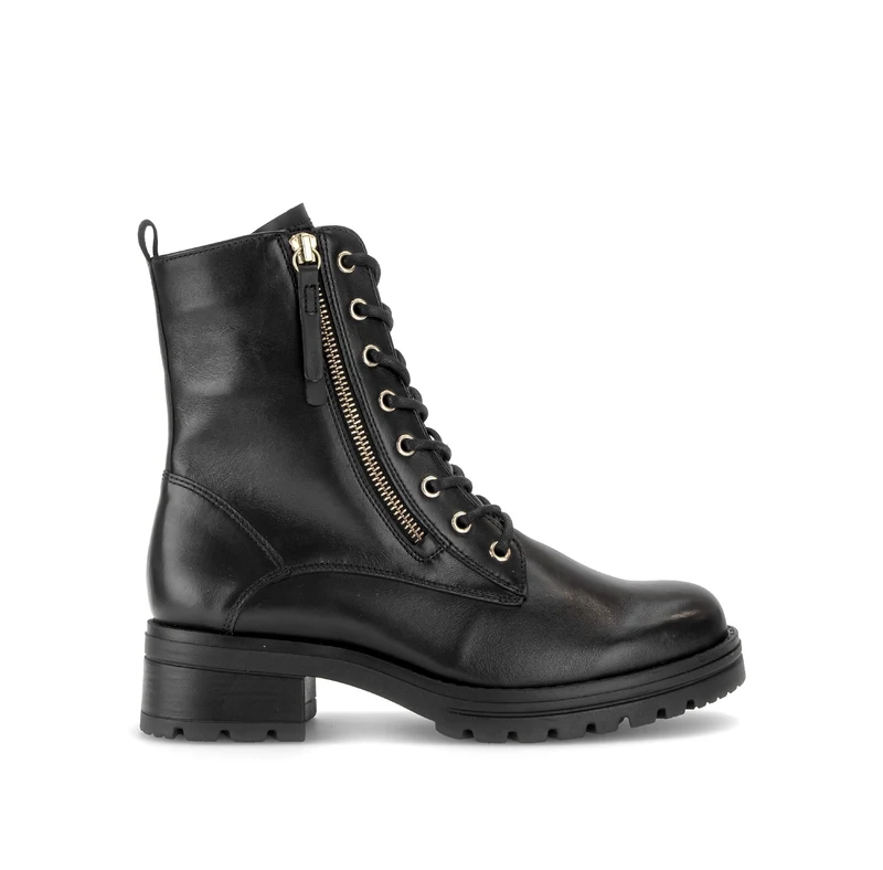 Bottines noires en cuir lisse