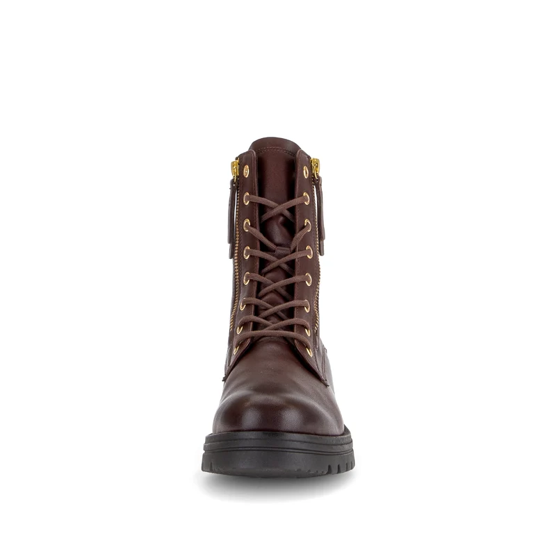 Bottines cognac en cuir lisse