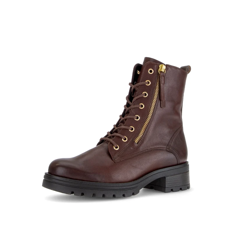 Bottines cognac en cuir lisse