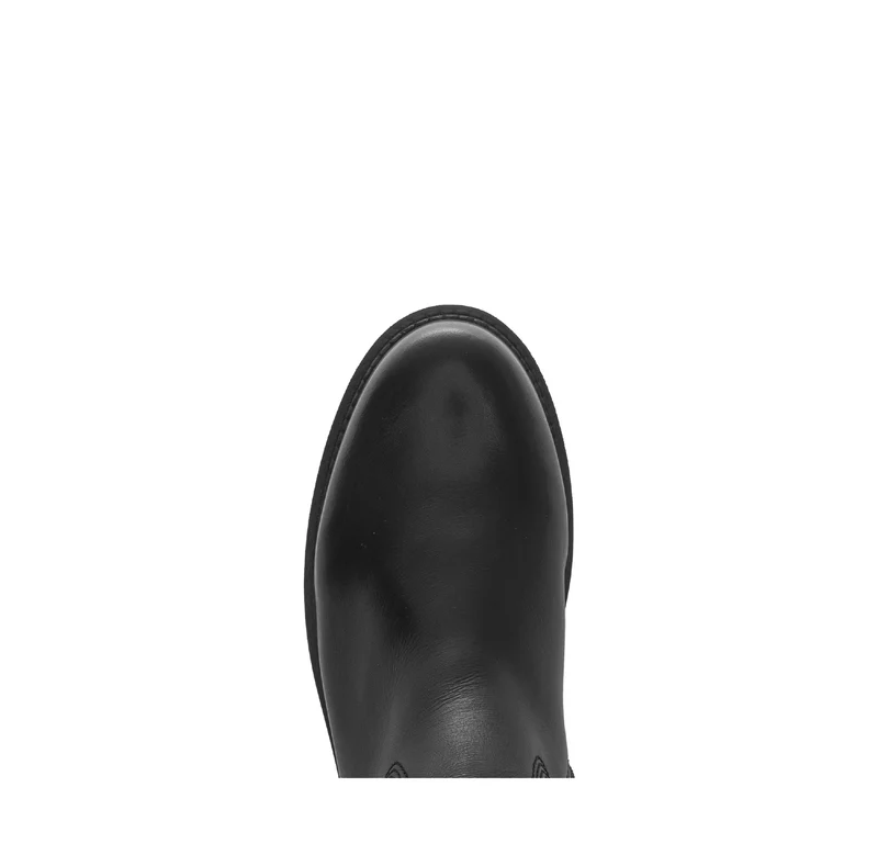 Bottes noires en cuir lisse