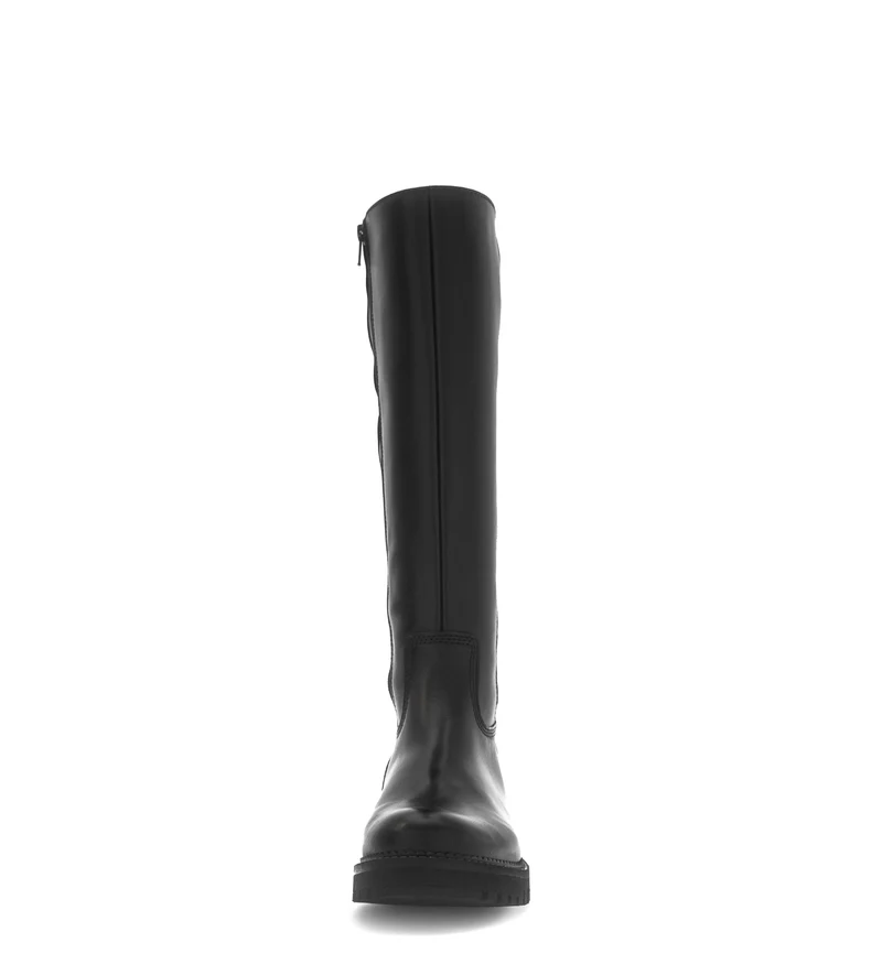 Bottes noires en cuir lisse