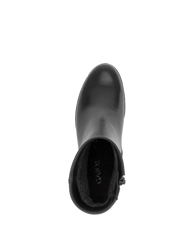 Bottines noires en cuir lisse