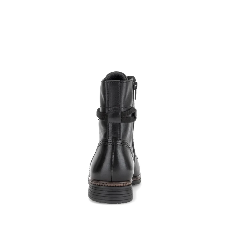 Bottines noires en cuir lisse