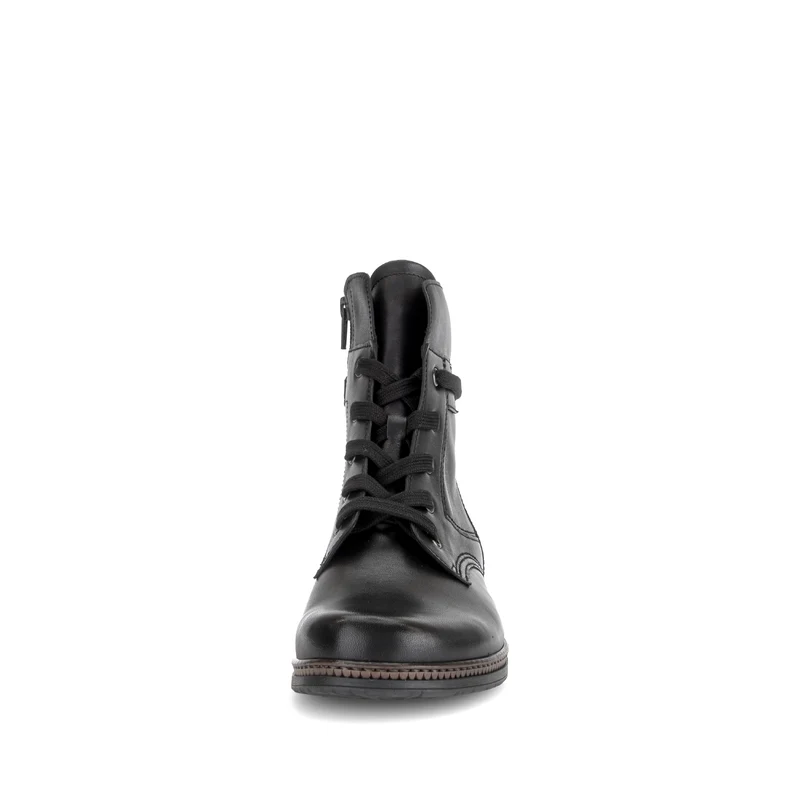 Bottines noires en cuir lisse