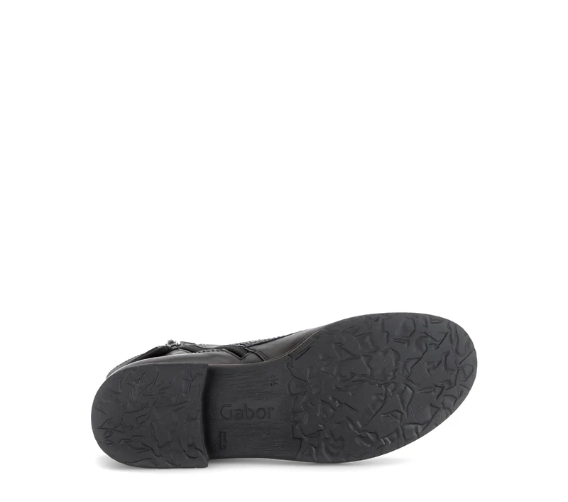Bottines noires en cuir lisse