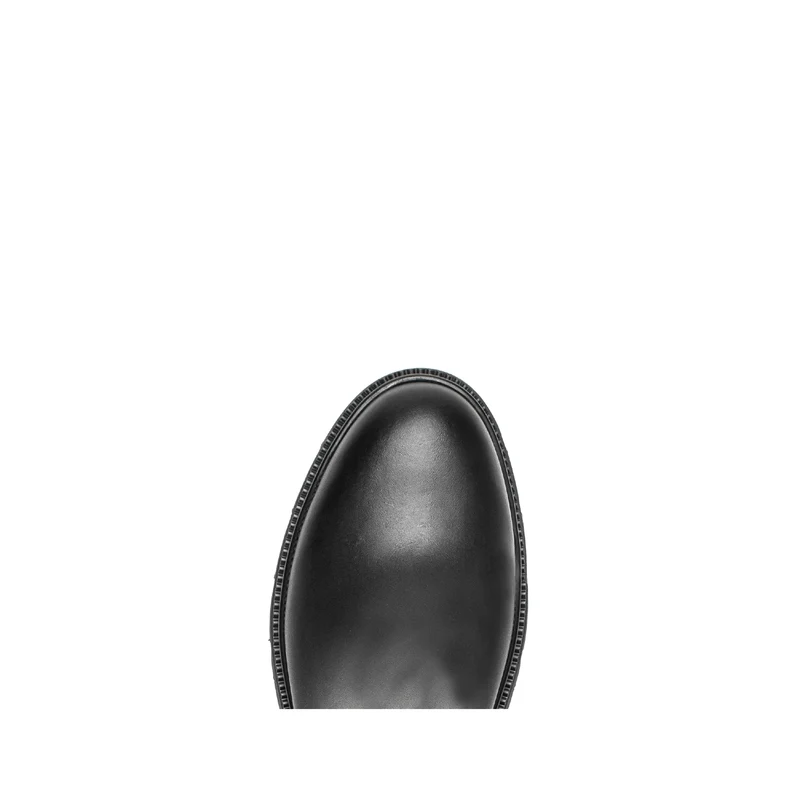 Bottes noires en cuirs lisse