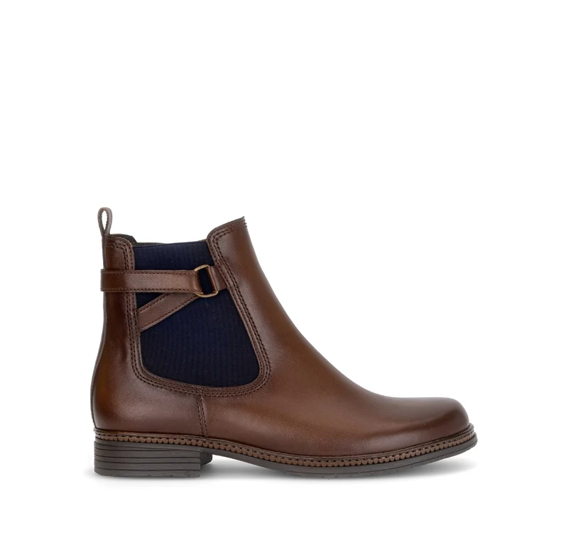 Bottines cognac en cuir lisse