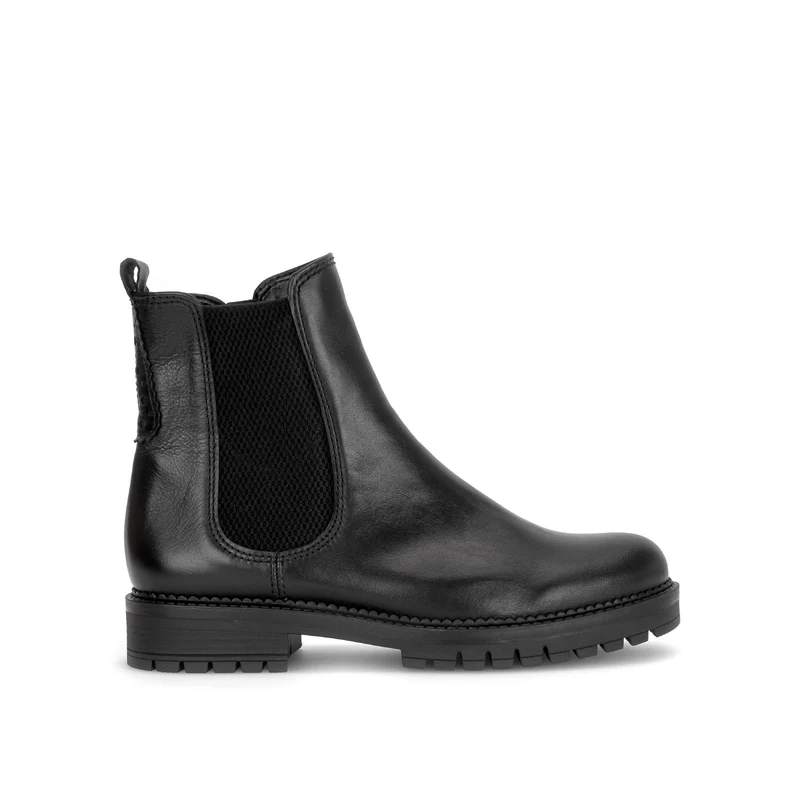 Bottines noires en cuir lisse