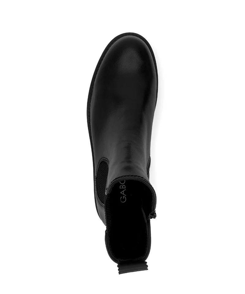 Bottines noires en cuir lisse