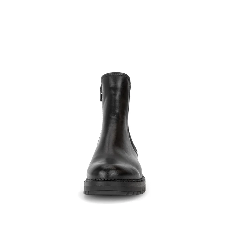 Bottines noires en cuir lisse