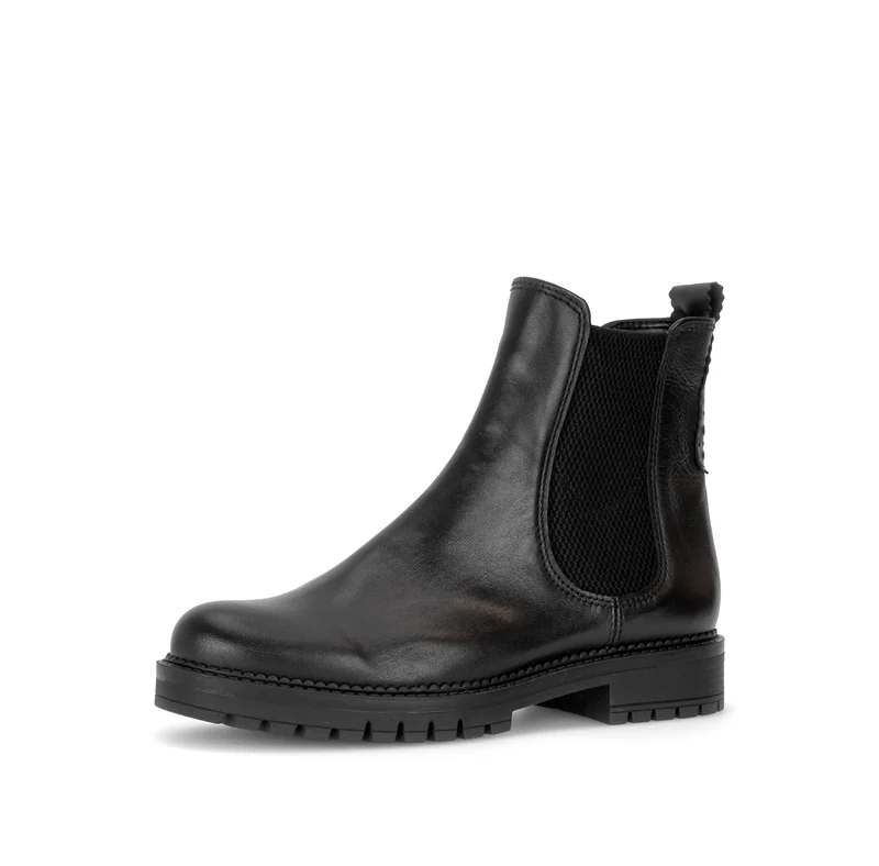 Bottines noires en cuir lisse