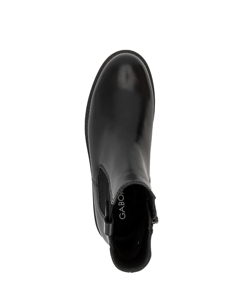 Bottines noires en cuir lisse