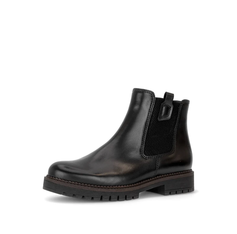 Bottines noires en cuir lisse