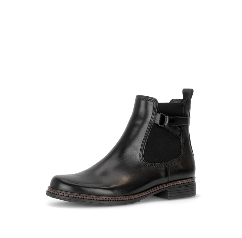 Bottines noires en cuir lisse