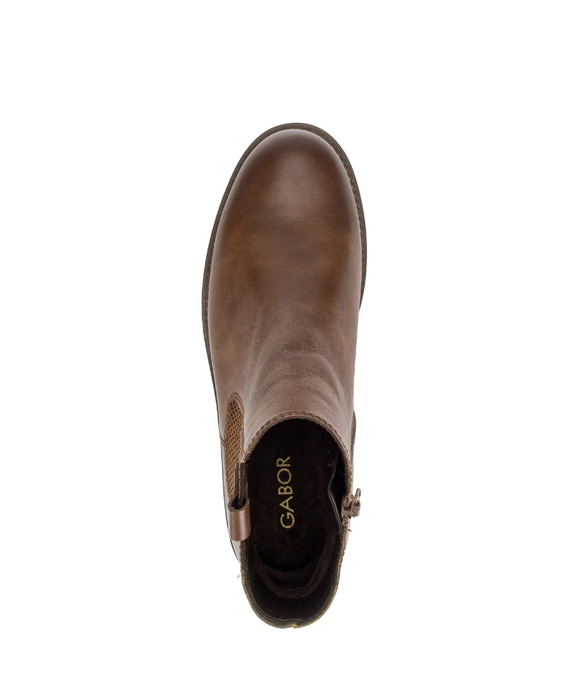 Bottines cognac en cuir lisse