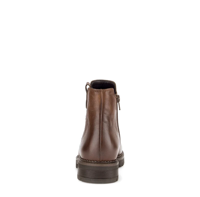 Bottines cognac en cuir lisse