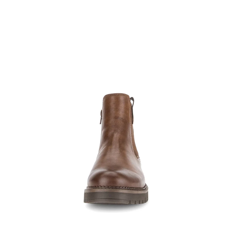 Bottines cognac en cuir lisse