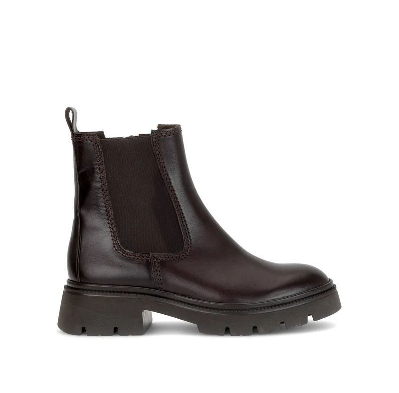 Bottines cognac en cuir lisse