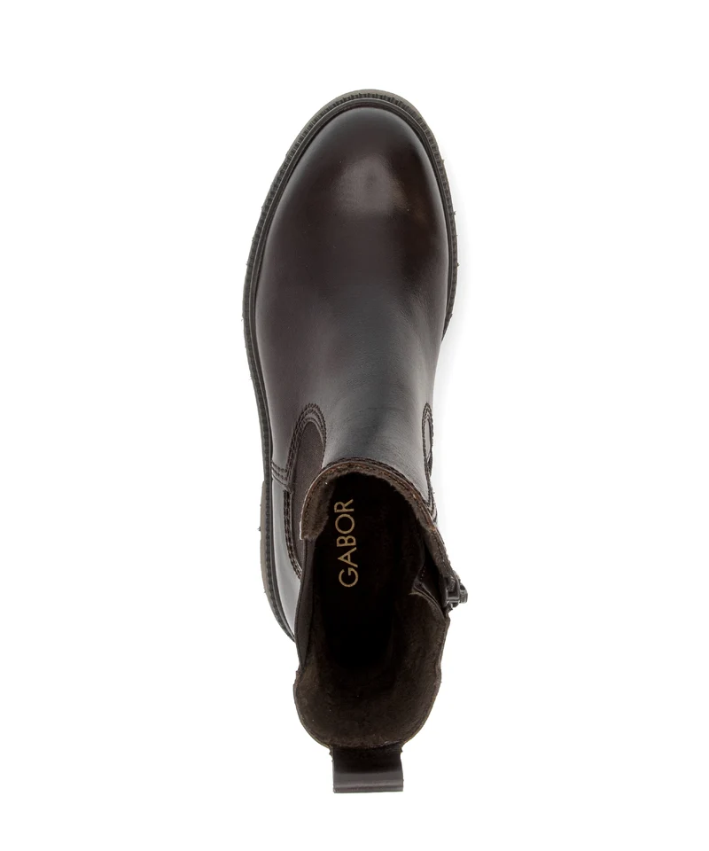 Bottines cognac en cuir lisse