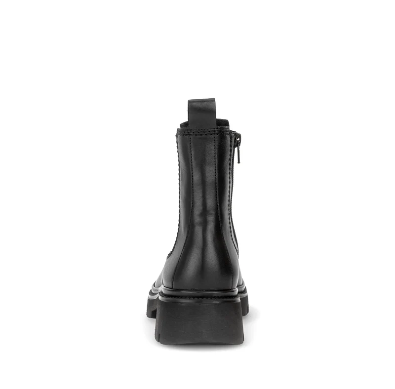 Bottines noires en cuir lisse