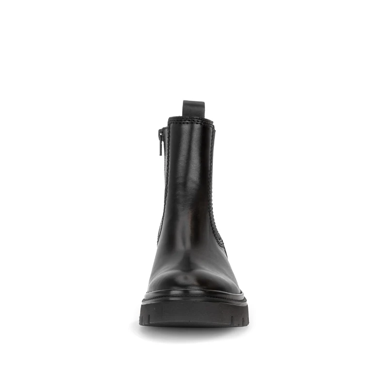 Bottines noires en cuir lisse
