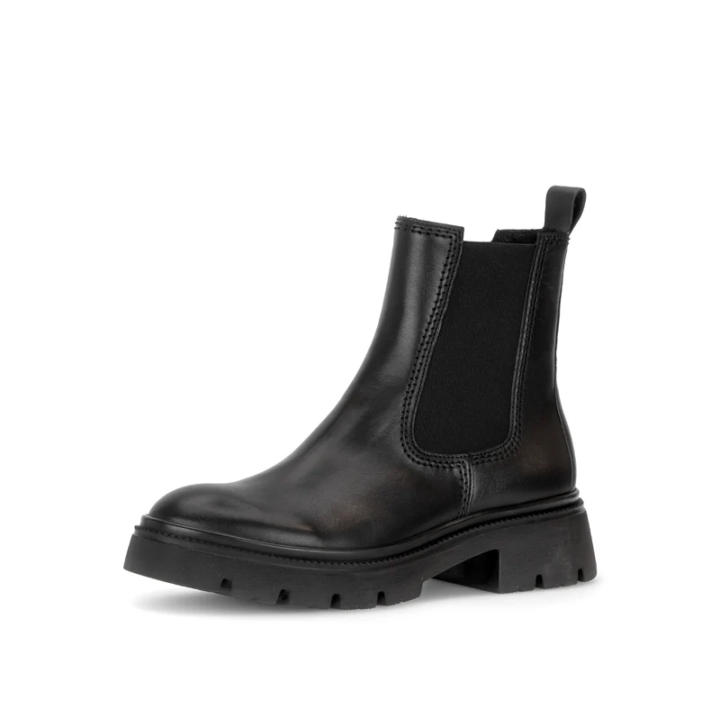 Bottines noires en cuir lisse