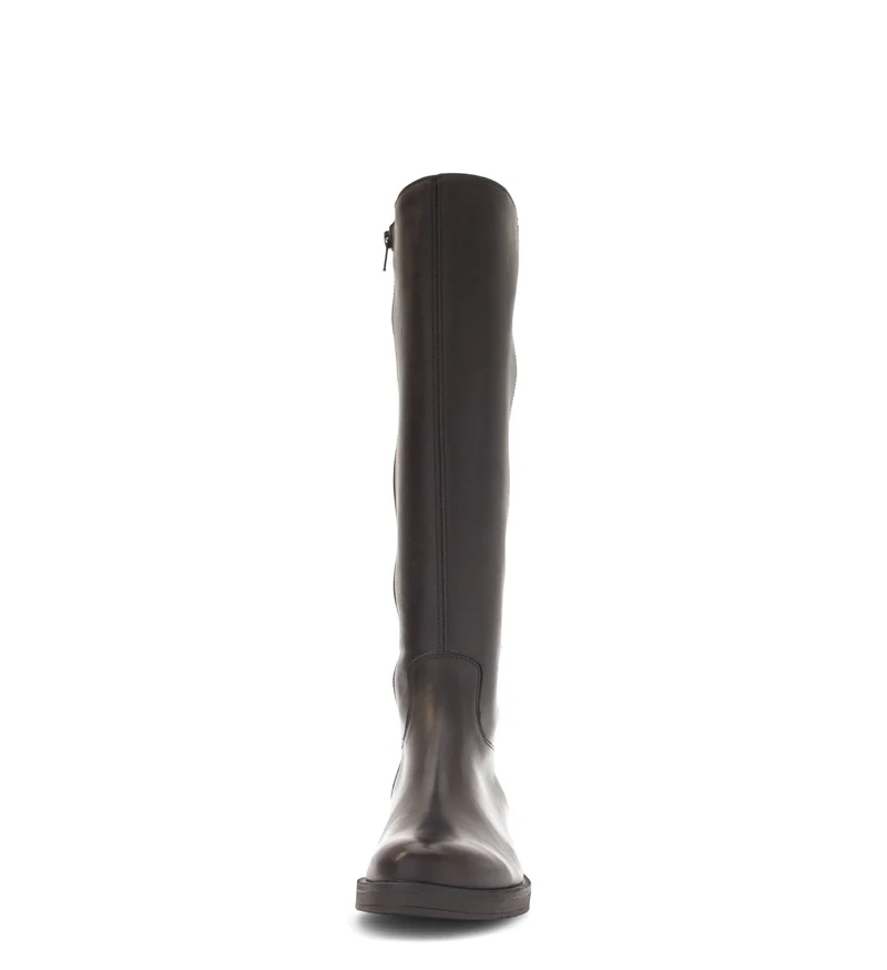 Bottes marron en cuir lisse