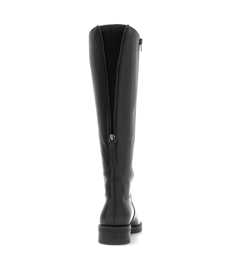 Bottes noires en cuirs combinés
