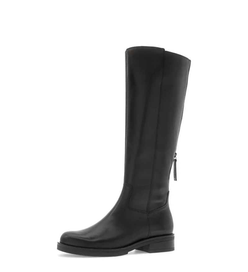 Bottes noires en cuirs combinés