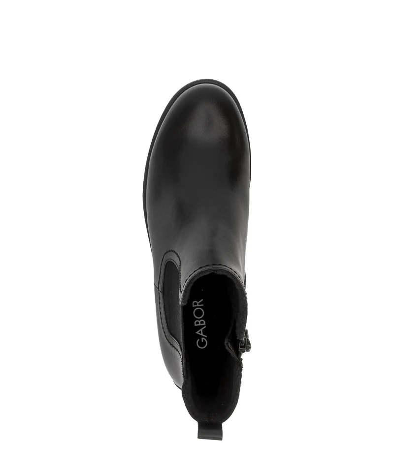 Bottines noires en cuir lisse