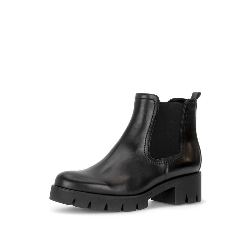 Bottines noires en cuir lisse