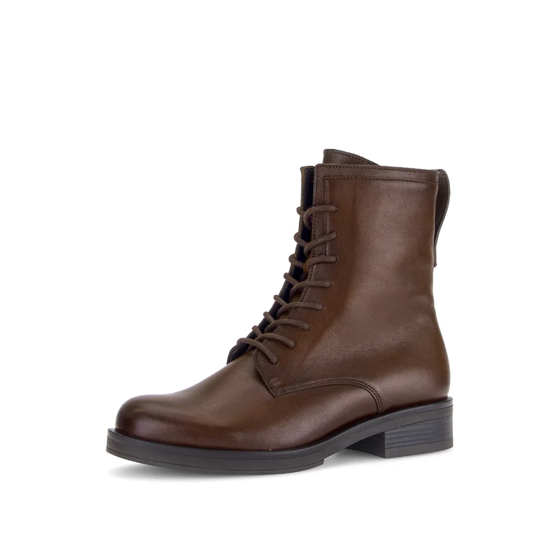 Bottines cognac en cuir lisse