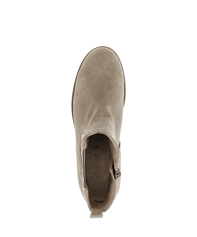 Bottines beiges en cuir velours